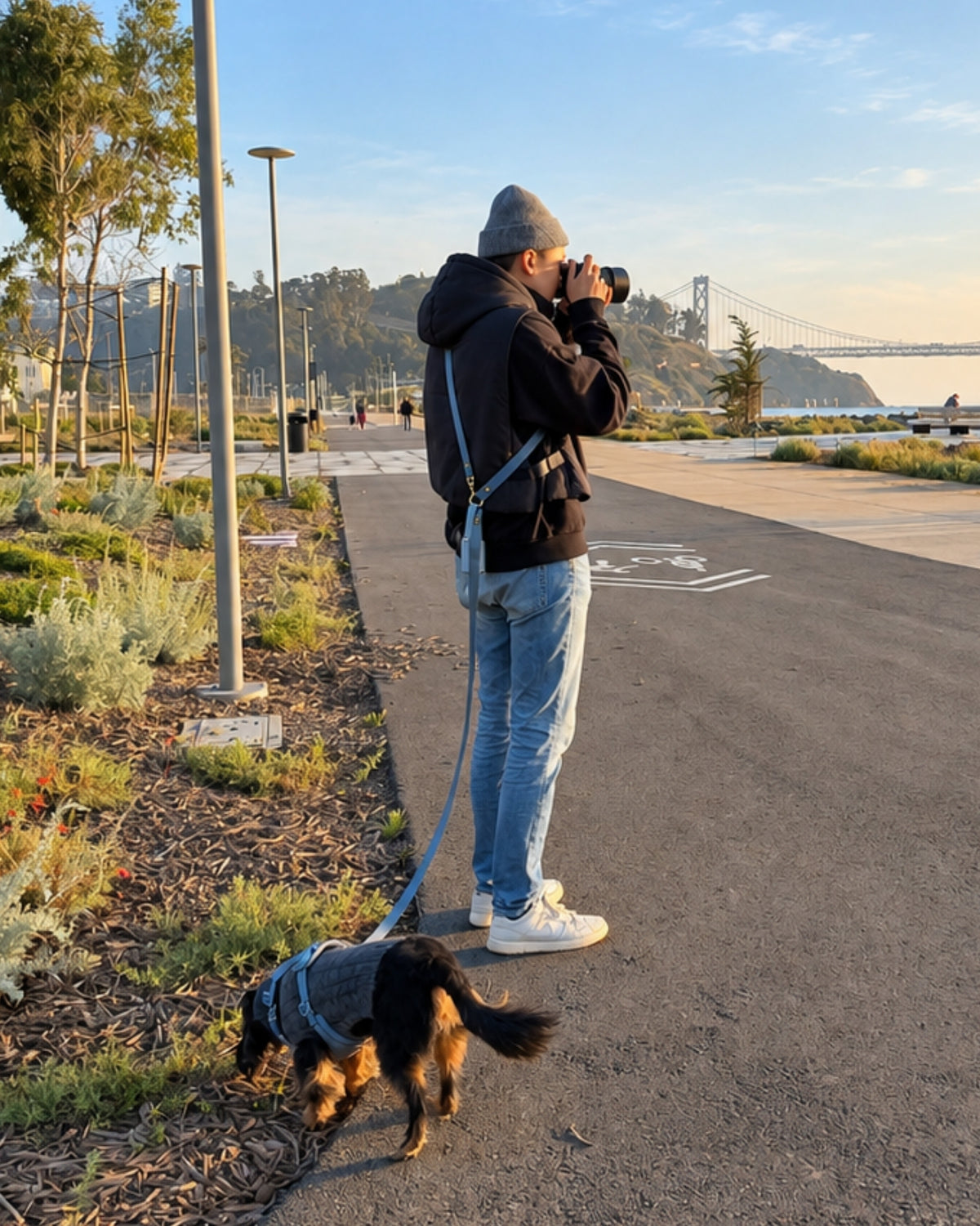 Crossbody Leash - Stone Blue