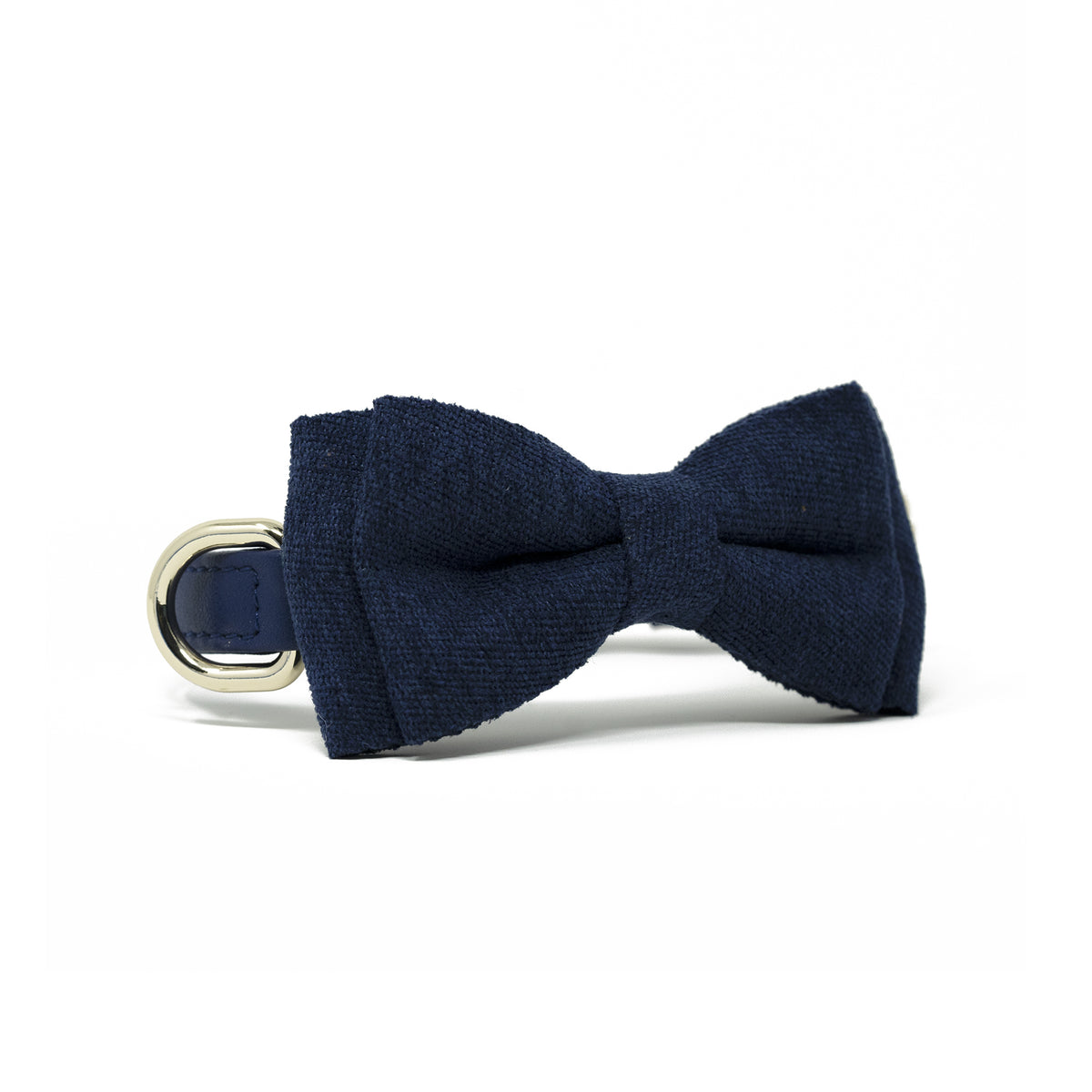 Midnight Blue dog bow tie in soft cotton-blend fabric