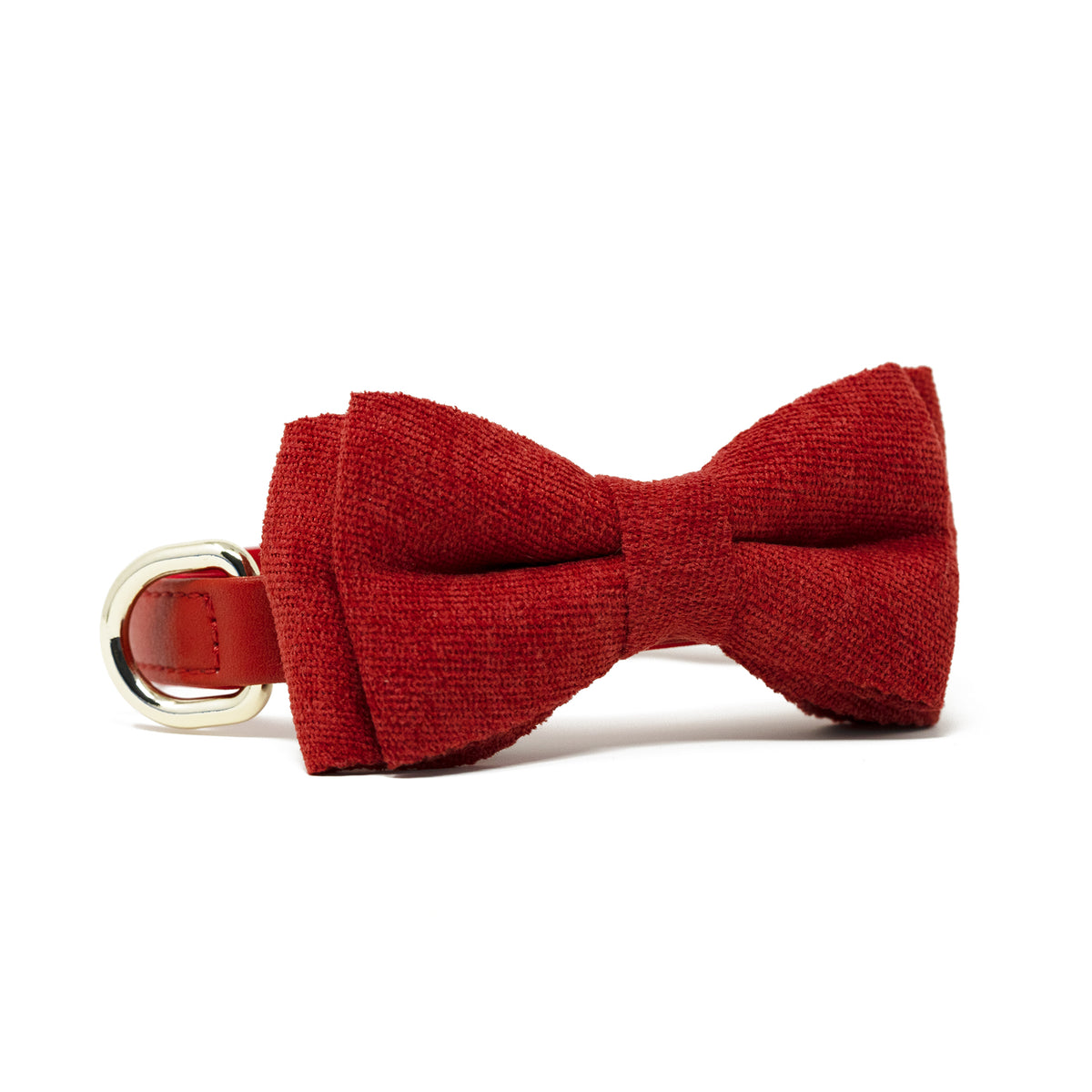 Flame Red dog bow tie in soft cotton-blend fabric