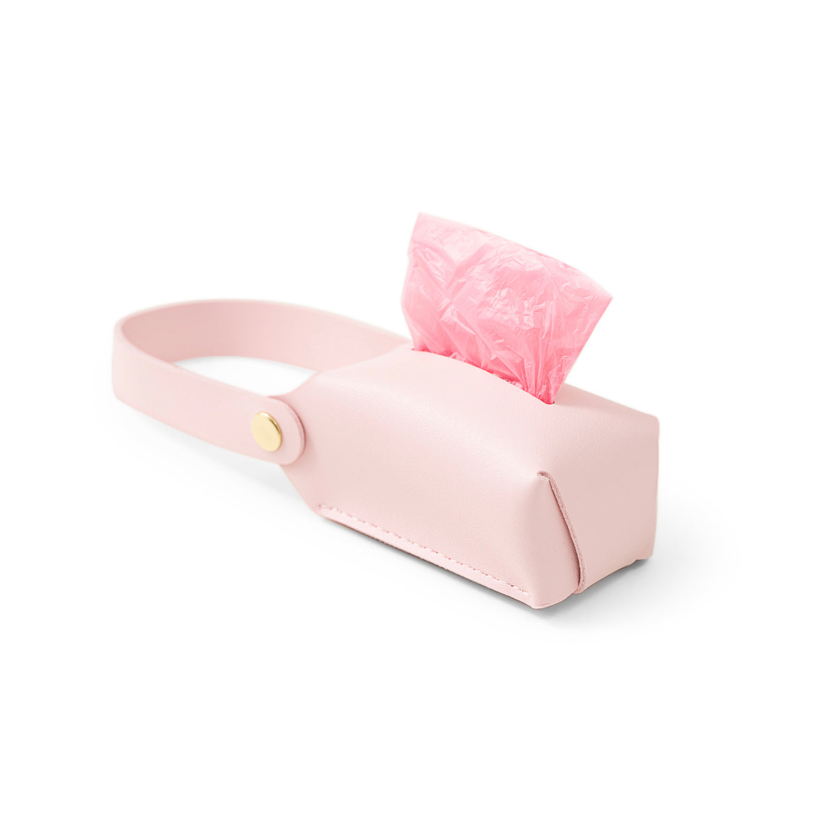 Poop bag holder in Powder Pink, the soft companion shade to Baby Pink