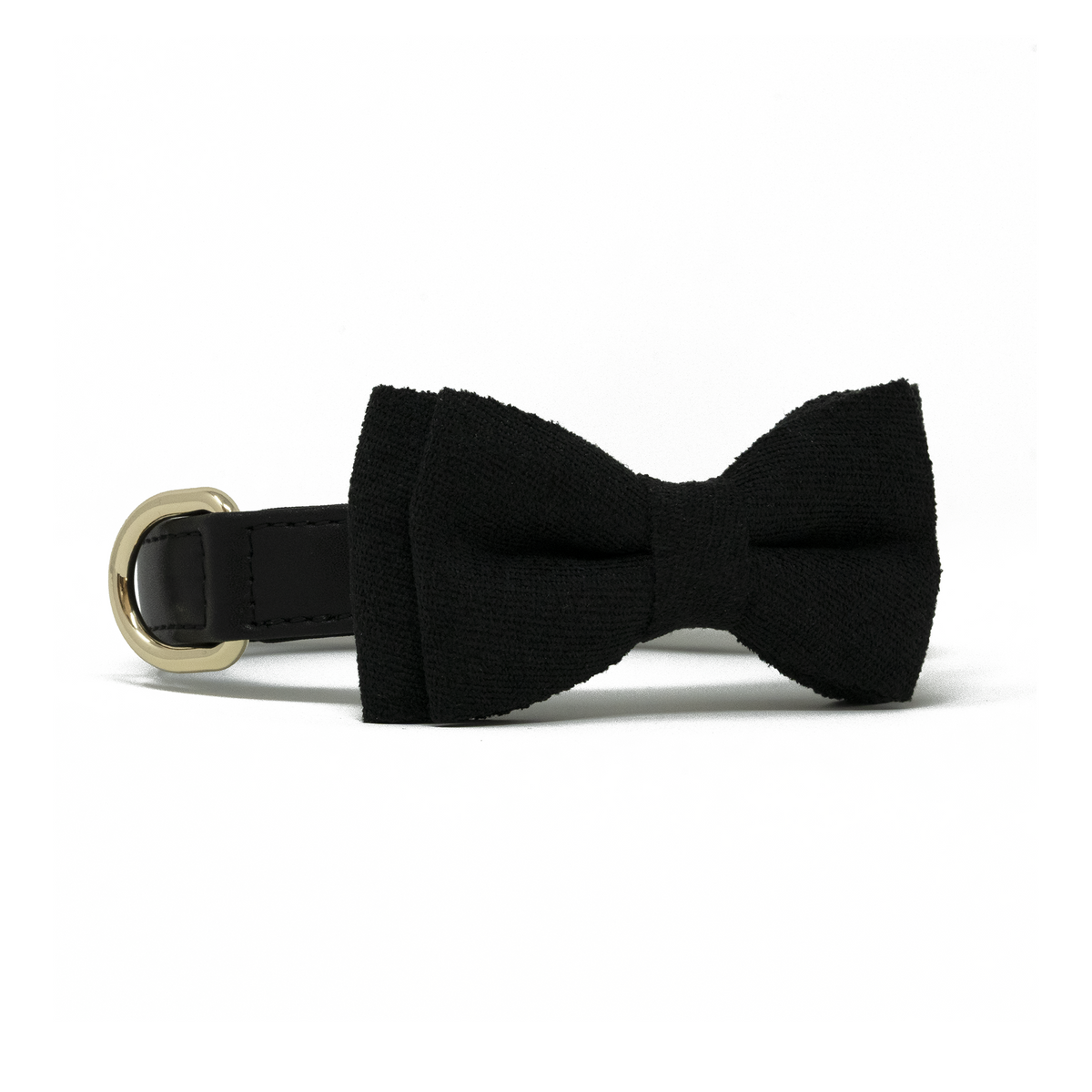 Onyx Black dog bow tie in soft cotton-blend fabric