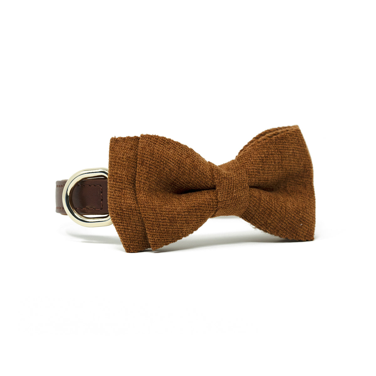 Chocolate Brown dog bow tie in soft cotton-blend fabric