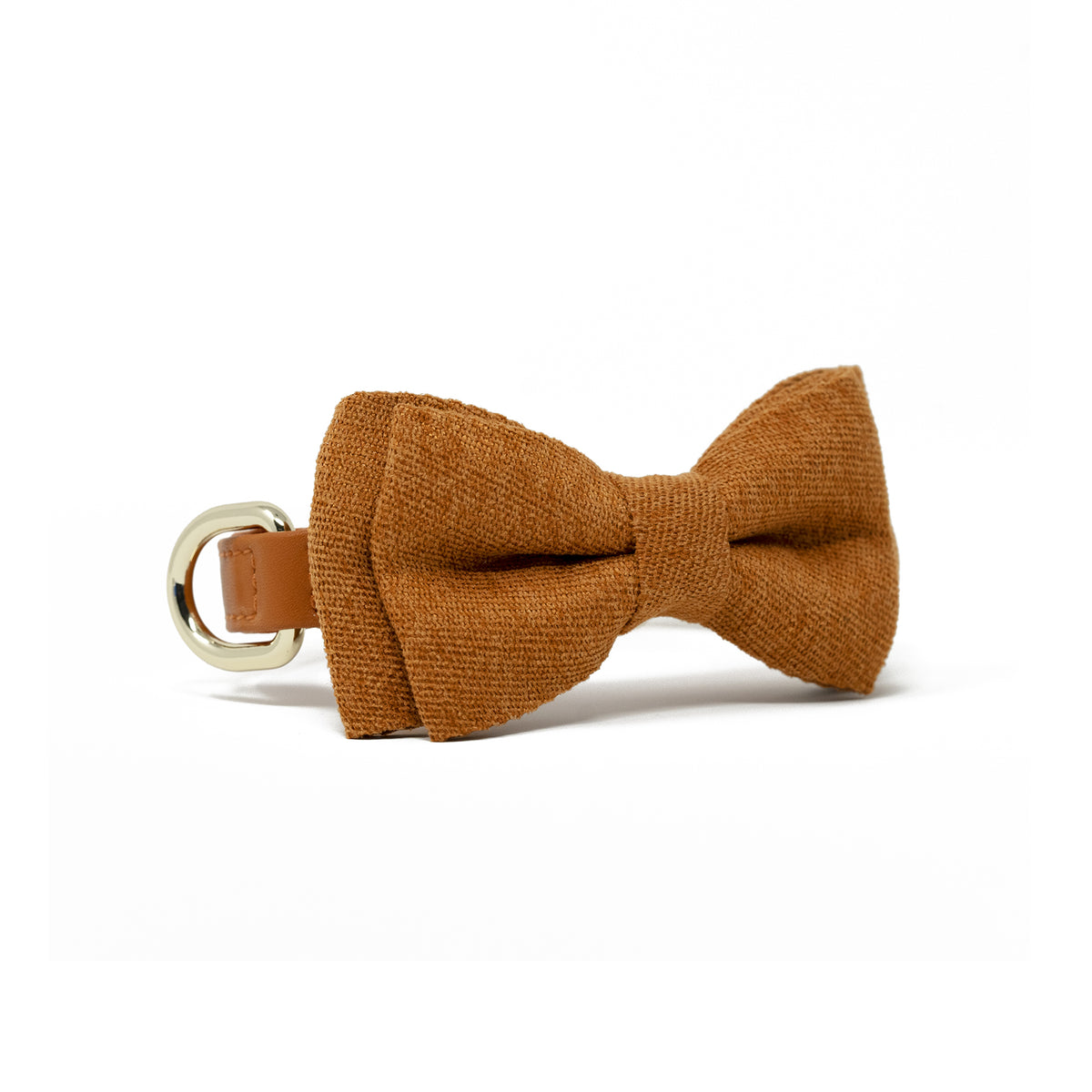 Tangerine Orange dog bow tie in soft cotton-blend fabric