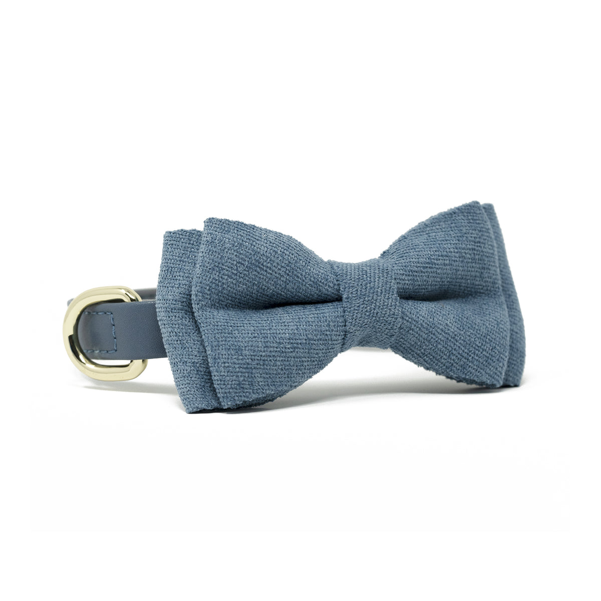 Stone Blue dog bow tie in soft cotton-blend fabric