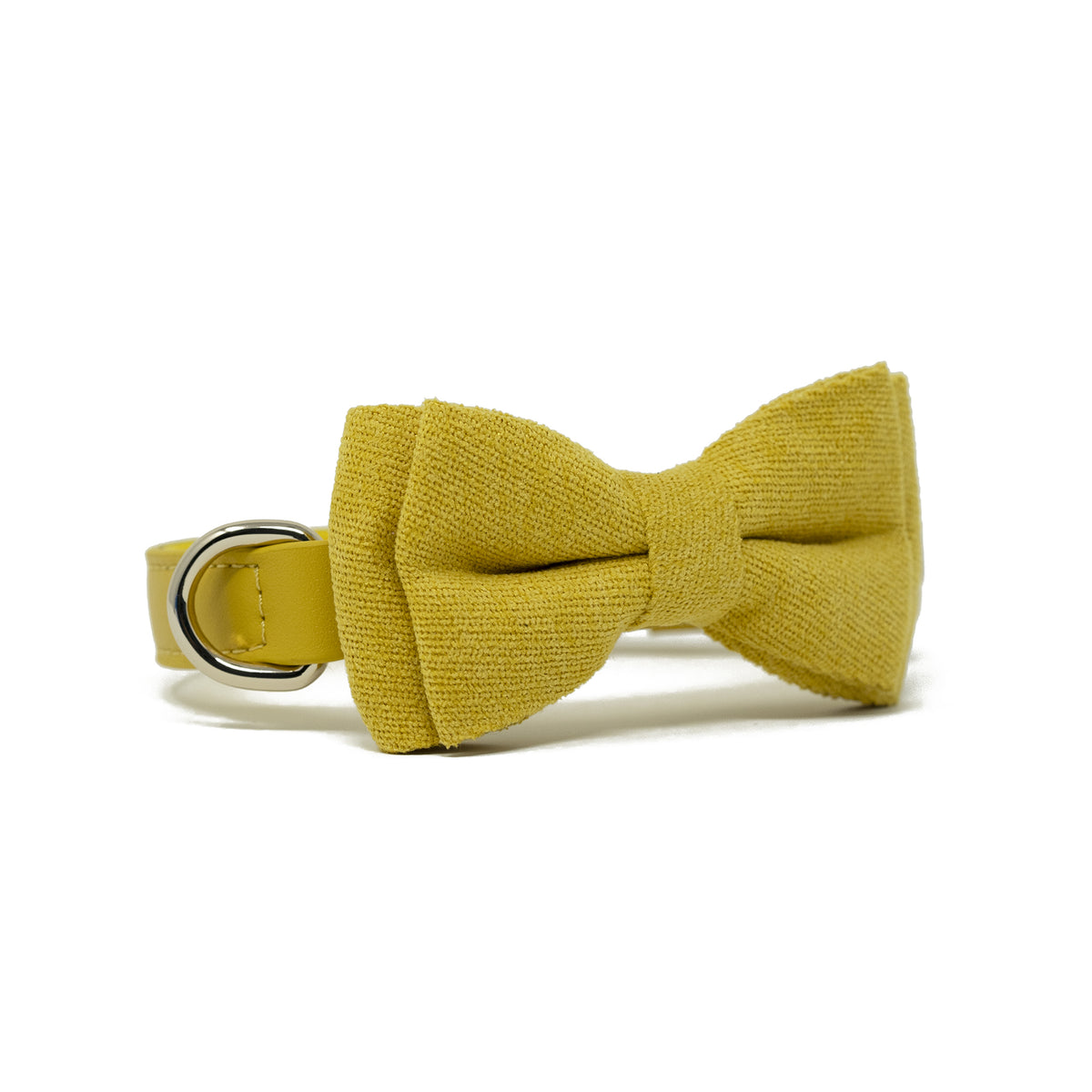 Bumblebee Yellow dog bow tie in soft cotton-blend fabric