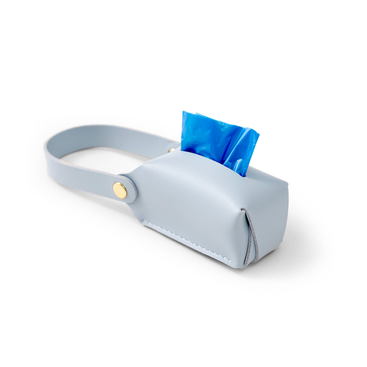 Poop bag holder in Powder Blue, the soft companion shade to Stone Blue