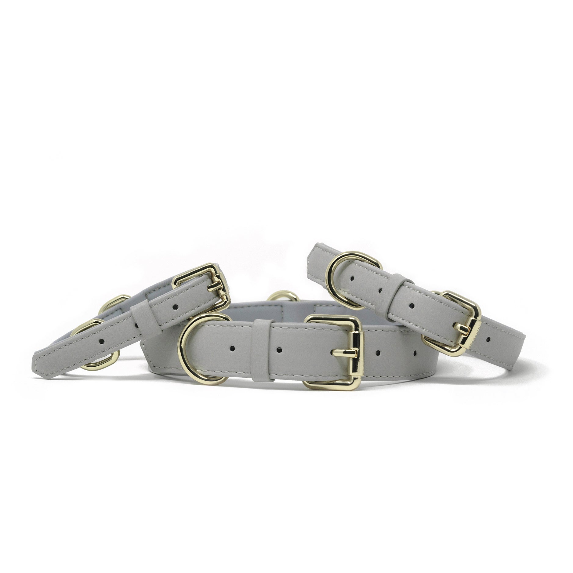 Pearl Gray Dog Collar – Soft Vegan Leather | Bobo & Nana