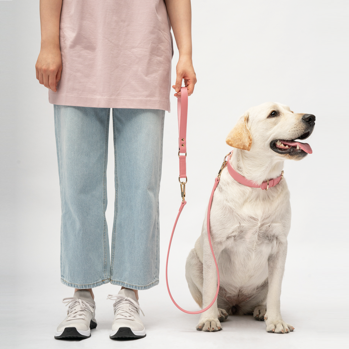 Baby Pink Dog Leash — Premium Vegan Leather | BOBO & NANA